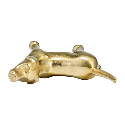 8L METAL, DECO HOWLING DOG, GOLD