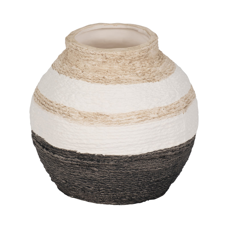 7 Striped Woven Textured Vase, Multi