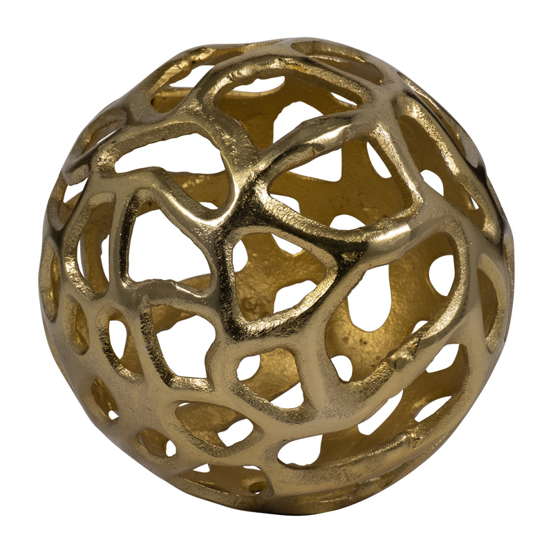 Metal, 6 Cut-out Orb, Gold