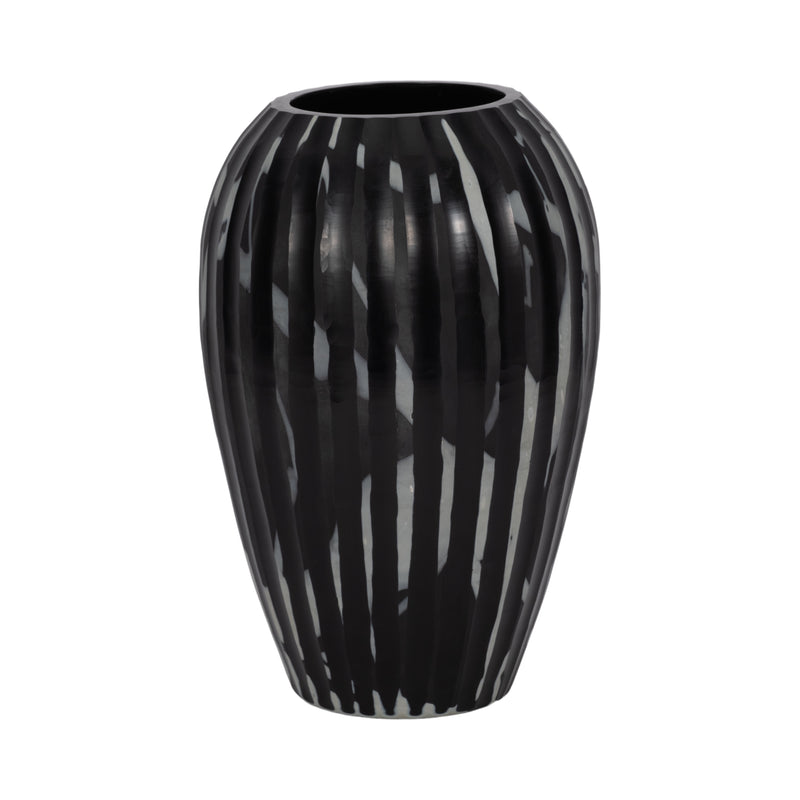 13 MINERVA SMALL BLACK AND WHITE GLASS VASE