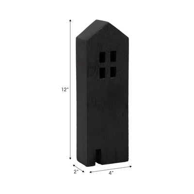 12 Wood House Decor, Black