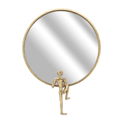 METAL, 24H, MIRROR WITH MAN DECO, GOLD