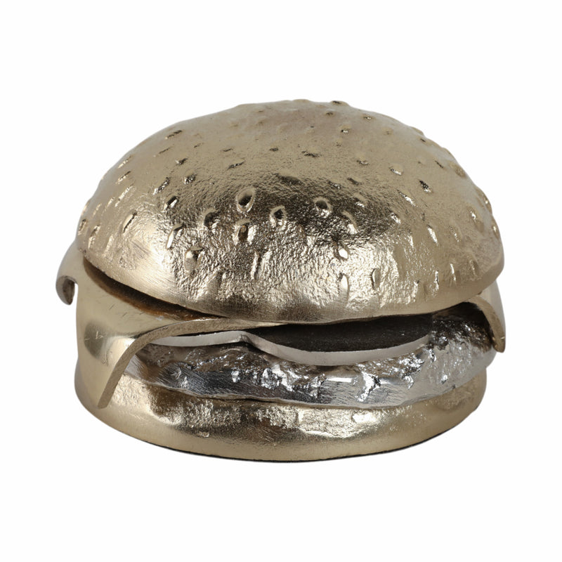 5x5 Mixed Metal Cheeseburger, Silver/gold