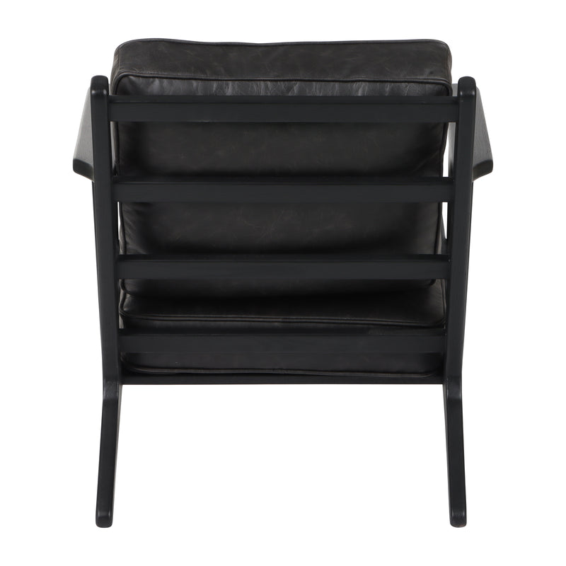 33 Andromeda Top Grain Leather Accent Chair, Blk