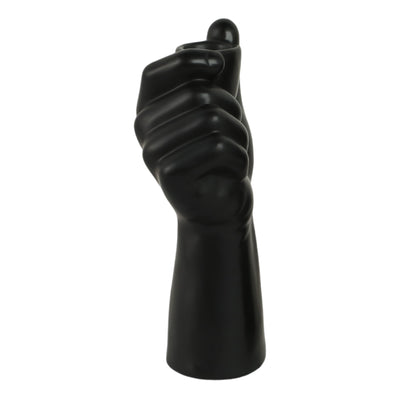 CER, 8H HAND CANDLE HOLDER, BLACK