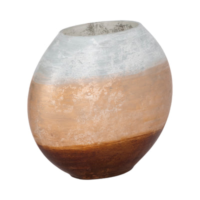 10 Gold Ombre Round Vase, White/gold