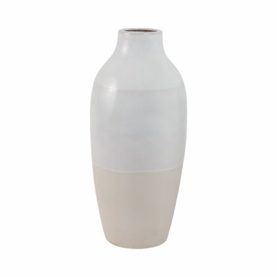 CLAY, 19 2-TONE REACTIVE VASE, IVORY