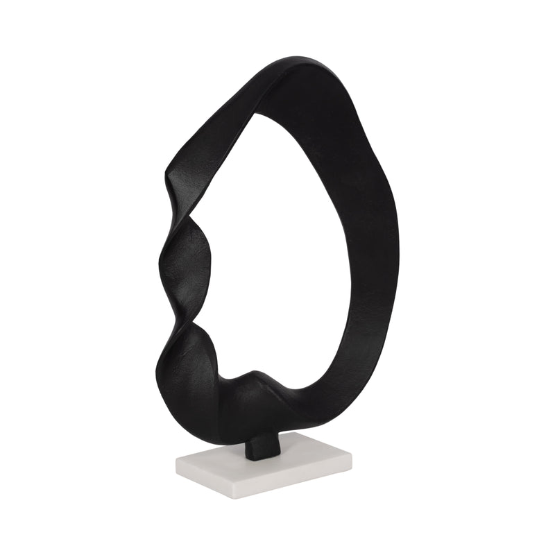 16 Twisted Sculpture On Marble Base, Black/white