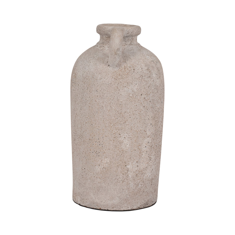 Terracotta, 16 Bottle Vase W/ Handle, Ivory