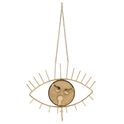 METAL, 10H EYE WALL DECO W/ MIRROR, GOLD