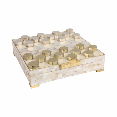 15x15 Bailee Mother Of Pearl Checker Box Set