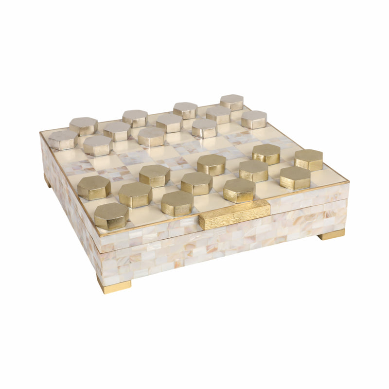 15x15 Bailee Mother Of Pearl Checker Box Set