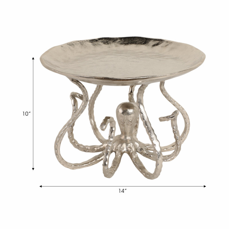 14 Octopus Holding Up Bowl, Silver