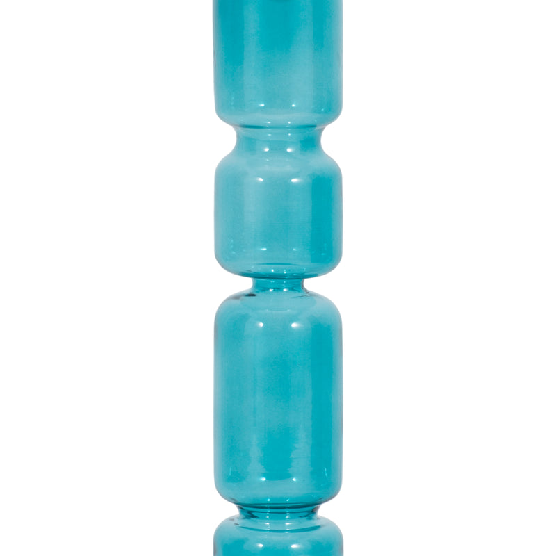 14 Mixed Bubble Taper Candleholder, Blue