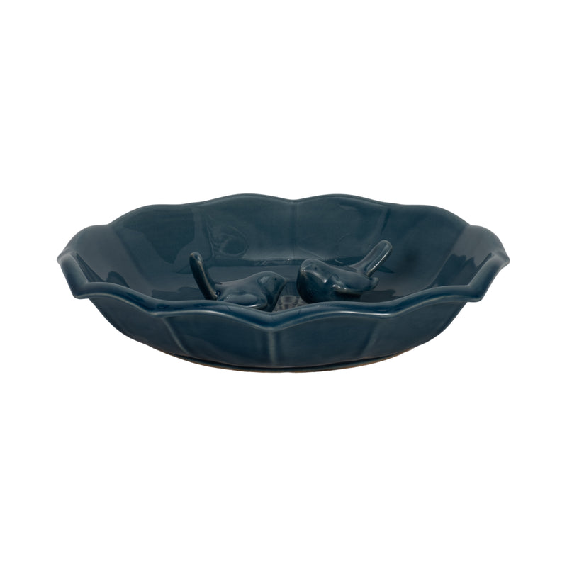 11 Flower Bird Bath, Blue