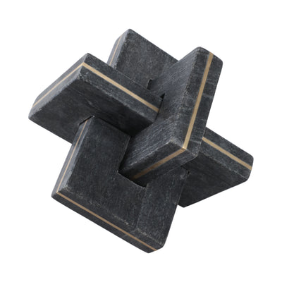 7 Walton Medium Black Marble And Brass Knot