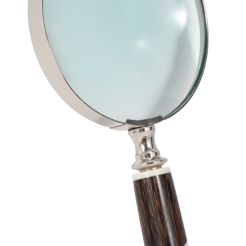 RESIN, 4 2-TONE MAGNIFYING GLASS, BLACK/WHITE