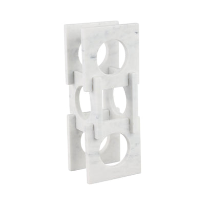 17 Vino Marble Wine Holder, White