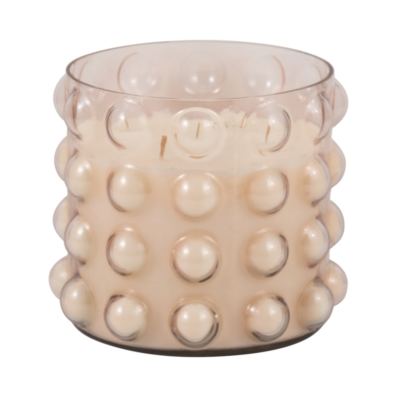 Glass, 9 81 Oz Bubble Candle, Pink