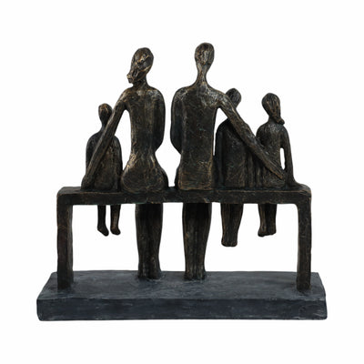 POLYRESIN 10 FAMILY SCULPTURE, BRONZE