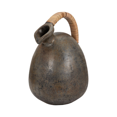 Terracotta, 16 Rustic Jug W/ Woven Handle, Multi