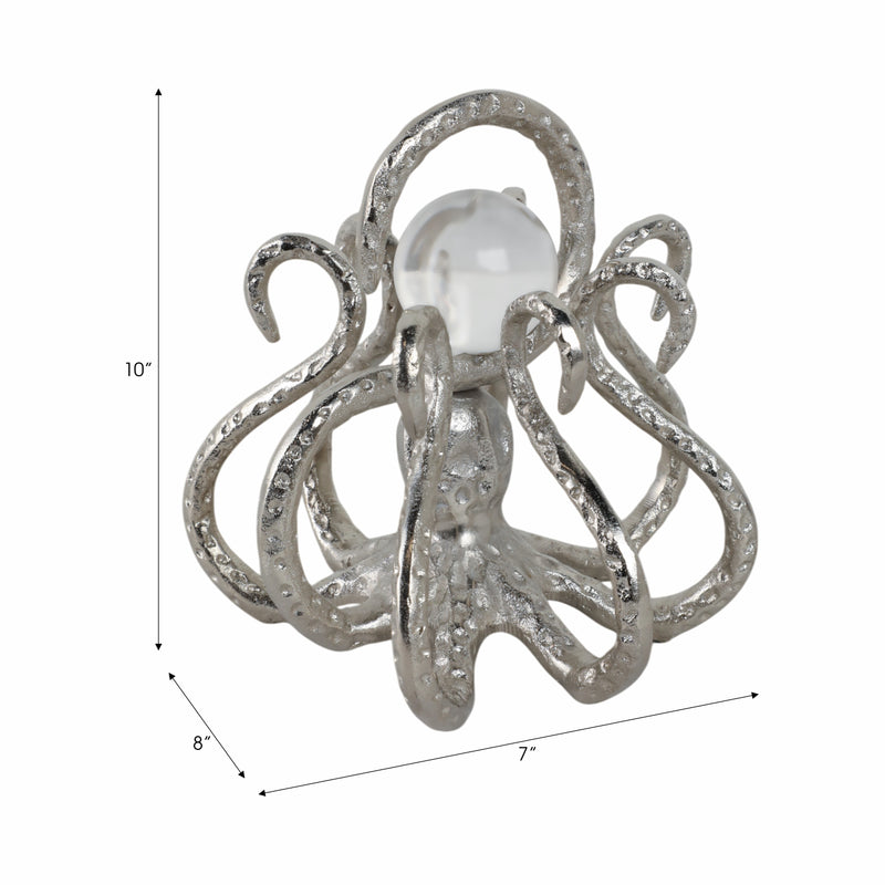 8x8 Octopus With Acrylic Ball, Silver