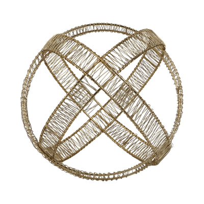 10 Woven Metal Orb, Gold