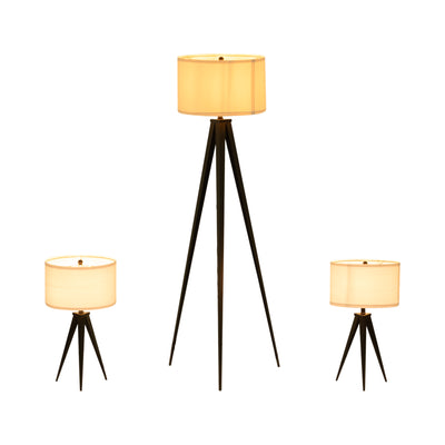 Metal,s/3,23/60h,table&floor Tripod Lamps,blk