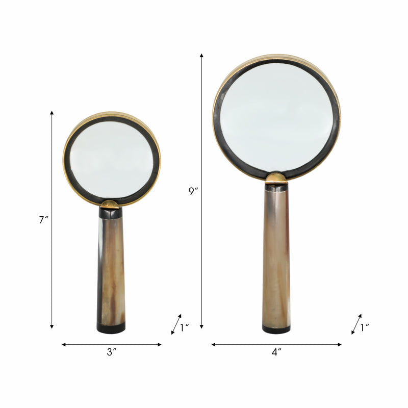 S/2 7/9 Nilay Horn Magnifying Glass, Gold