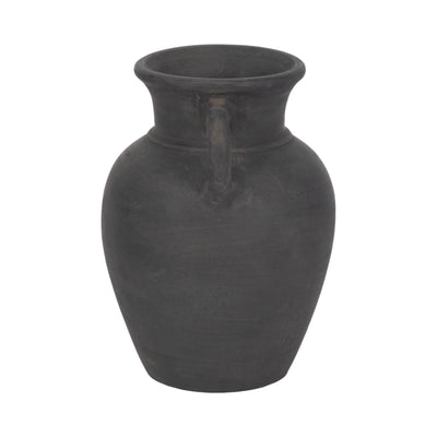 TERRACOTTA, 9 VASE WITH HANDLES, BLACK