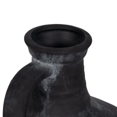 10 Weathered Terracotta Jug With Handle, Black