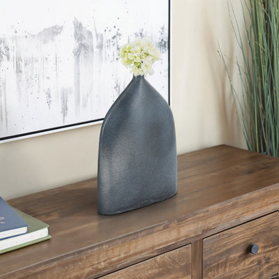 16 MAUER SLEEK METAL GRAY VASE