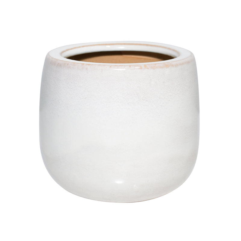 S/3 6/9/11 Reactive Ombre Planters, Ivory