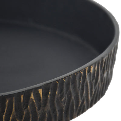 14 Cali Metal Pedestal Tray, Black