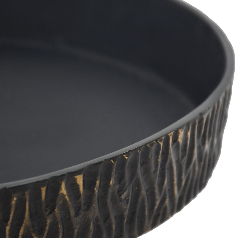 14 Cali Metal Pedestal Tray, Black