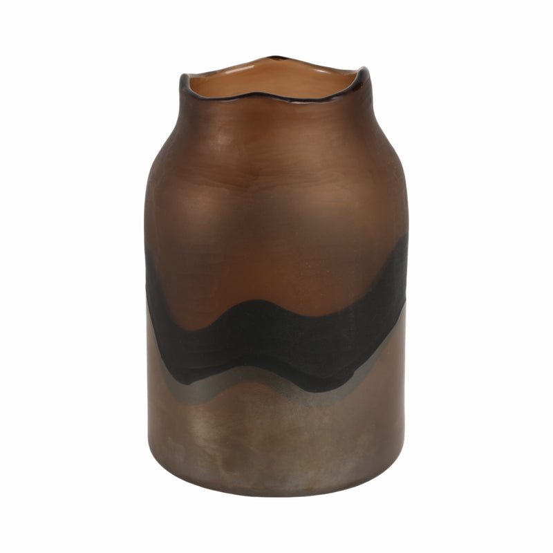 12 Mason Medium Brown Glass Vase