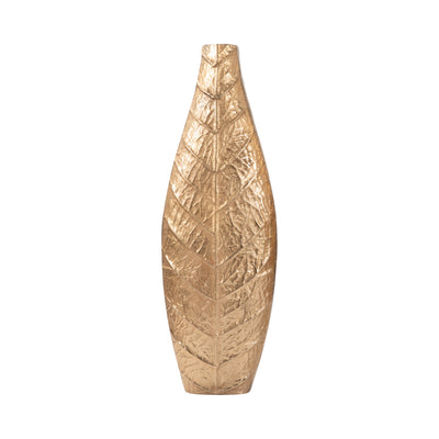 24 Craighton Small  Metal Leaf Vase, Gold