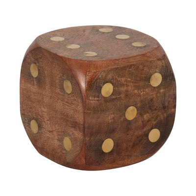 WOOD, 5X5 DICE, ANTIQUE BROWN