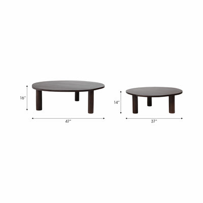 S/2 37/47 Calvin Nesting Wooden Coffee Tables, Bl