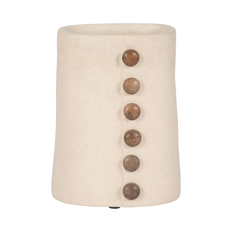 ECOMIX, 9 BUTTON VASE, IVORY