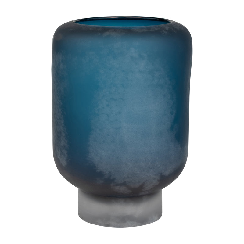 GLASS, 12 VASE BLUE