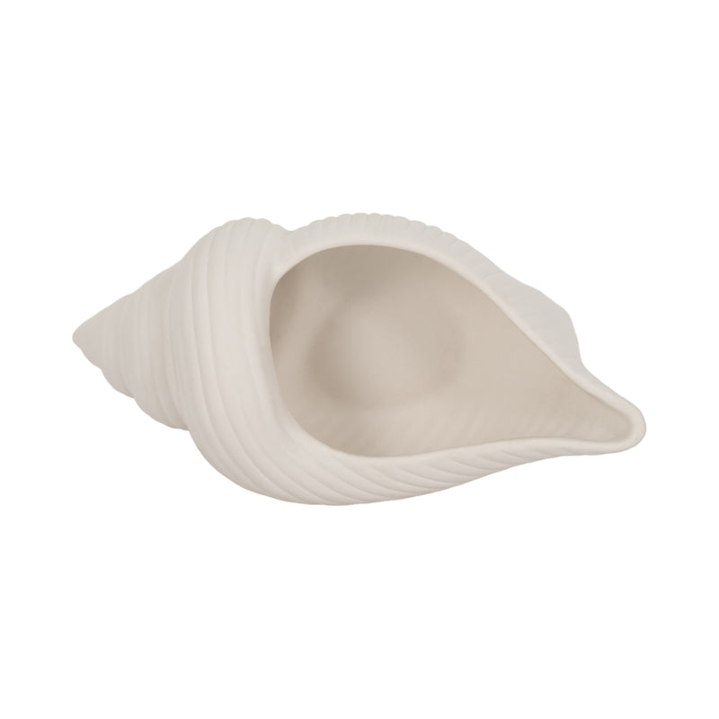 9 Conch Shell Planter, White