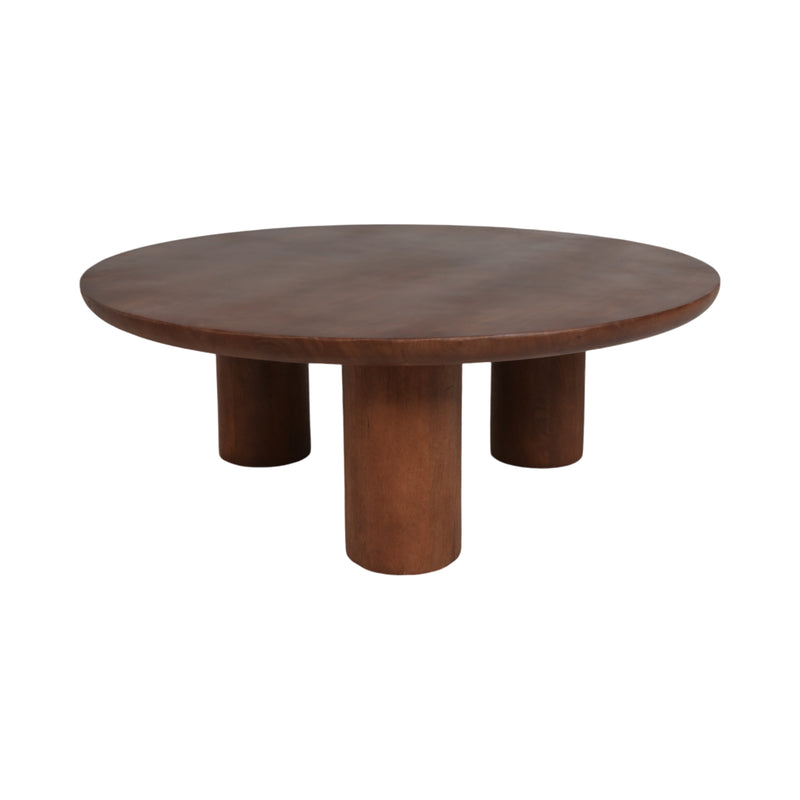 Wood, 35D  Modern Farmhouse Side Table, Brown Kd