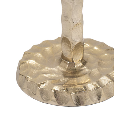 METAL, 12 HAMMERED TAPER CANDLEHOLDER, GOLD