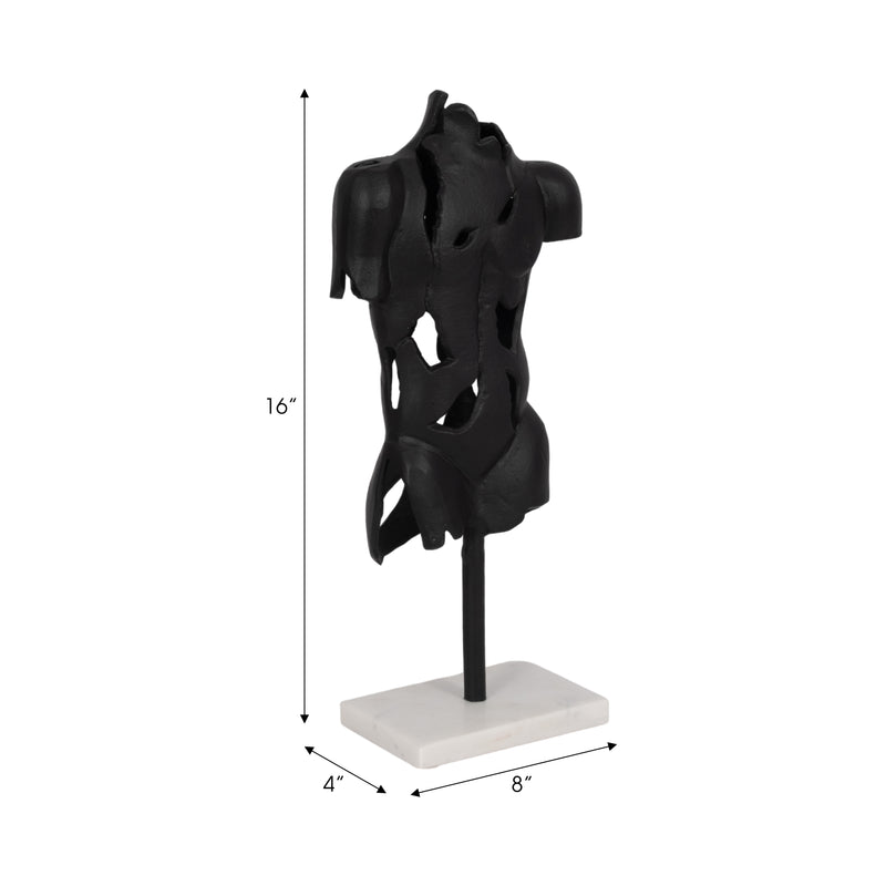 METAL, 16 CRACKED BUST ON STAND, BLACK