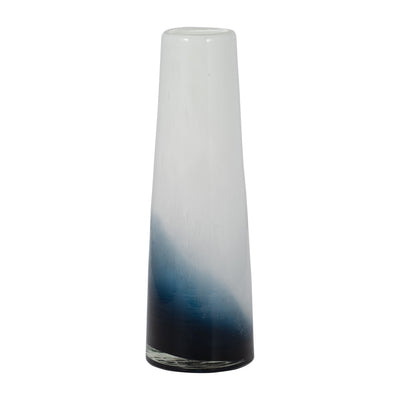 GLASS, 15 BLUE WATERS VASE, BLUE/WHITE