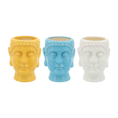 S/3 Buddha Citronella Candle, 8.5 Multi 40oz