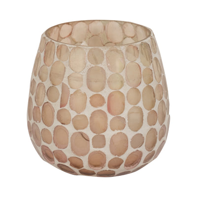 Glass, 4 11 Oz Mosaic Scented Candle, Soft Pink