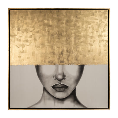 71X71, HAND PAINTED GOLD STREAK WOMAN