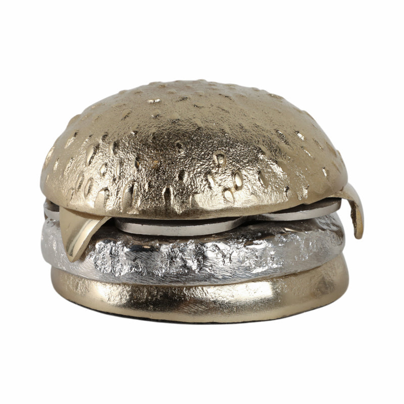 5x5 Mixed Metal Cheeseburger, Silver/gold